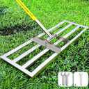 Lawn Leveling Rake, Lawn Leveler Rake with Adjustable Stainless Steel Handle, Lawn Level Tool for Soil with Handle for Yard, Garden, Golf Leveling, 6.5FT- 30 x 10 inch