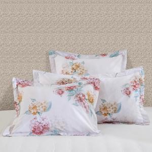 DAUAOTO Standard Size 100% Cotton Shams, Pillowcases 2 Pieces Set 20"x26", Floral Pattern, Hydrangea Blush