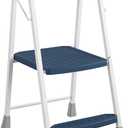 COSCO 2-Step Kitchen Stepper Adult Folding Step Stool, Kids Folding (Steel/Resin) (Navy)
