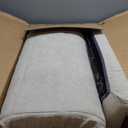 Hearth & Harbor Upholstered Full Headboard - Easy Assemble Channel Stitched Headboard Full Size - Wall Mounted Headboards with 3D Soundproof Wall Panels Peel & Stick Floating Headboards, Beige
