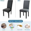 Chair Covers, Stretch Dining Room Chair Covers Set of 4, Removable Washable Slipcovers for Dining Chairs, Hotel, Ceremony, Grey