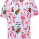 Men's Christmas Shirt Short Sleeve Santa Claus Party Casual Golf Polo Shirts for Men, XL