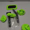 desin Car Windshield Cleaning Tool, Windshield Cleaner with 5 Washable and Reusable Microfiber Pads and Extendable Handle, for Auto Glass Wiper (Green)