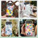 Compatible with iPhone Air Case 6.5, Cute Patterns Shockproof Protective Aesthetic Phone Case with Stylish Designs for Women Girl, Fruit Lemon European Summer Collage
