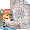 Washable Pee Pads for Dogs 2 Pack Reusable Puppy Training Pads 72"x72" Super Absorbent Waterproof Dog Training Pads, Non-Slip Potty Pads Whelping Pads Litter Mat Pet Supplies - Orange/Mix