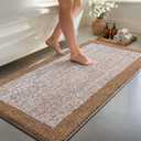 48x24 Long Bathroom Rugs Washable Non Slip, Coffee Bath Mat for Bathroom Floor Tub, Soft Absorbent Quick Dry Mats for Shower, Bathtub,Home Decor