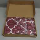 Newwiee 4 Pcs Waterproof Outdoor Cushion Covers for Patio Furniture Stretch Outdoor Couch Cushion Covers Replacement Moroccan Pattern Chair Seat Sofa Slipcovers Soft Flexibility Protector(Red)