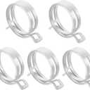 uxcell 5Pcs Spring Band Type Action Fuel/Silicone Vacuum Hose Pipe Clamp, 41mm Low-Pressure Air Spring Hose Clip Clamp for Automotive Oil Pipe Water Pipe, Silver