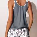 Summer Mae Blouson Women’s Tankini Swimsuits with Shorts Tummy Control Bathing Suits Side Pockets 2026 (Gray, S)