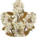 Fake Fall Flowers Artificial Silk Dried Hydrangea with Seed Artificial Fall Flowers Dried Florals Bouquet Autumn Decorations for Office and Home (4 PCS) (Cream White)