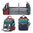 Jeryswet Baby Diaper Bags with Changing Station, Waterproof Large Capacity Diaper Bag Backpack for Moms Dads with USB Charging Port and Stroller Straps, Baby Shower Gifts, RGB (Green-blue-red)