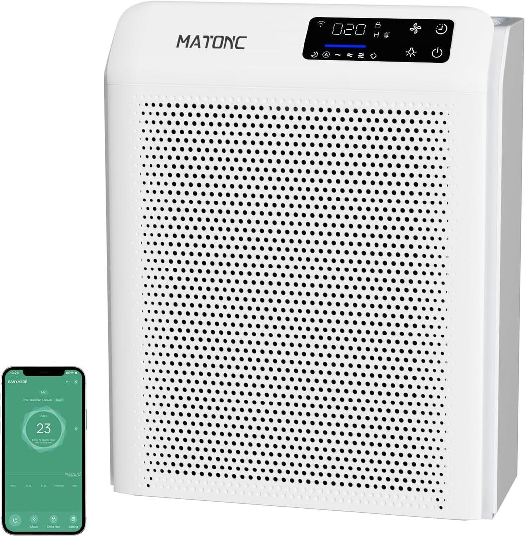 Air Purifier for Home Large Room Up to 3500 Ft, Smart WiFi App Control Air Cleaner with Air Quality PM2.5 Display, Ultra-Quiet Sleep Mode, Auto Mode, HEPA Air Purifier for Pets Hair Dust Odor Pollen