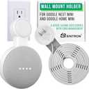 Sintron Outlet Wall Mount Holder for Google Nest Mini and Google Home Mini, A Space-Saving Accessories with Cord Management for Google Smart Speakers 1st Gen. and 2nd Gen., No Messy Wires or Screws. (White)