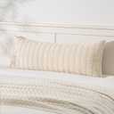 MIULEE Pack of 1 Cream White Long Body Lumbar Decorative Throw Pillow Cover 14x36 Inch for Bed Couch Sofa Living Room Soft Boho Pillow Cover Modern Farmhouse Home Decor