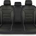 FH Group Universal Fit Back Seat Faux Leather Car Seat Cover, Rear Seat Covers for Cars with Rear Split Bench, Car Interior Accessories for SUV, Sedan, Van, Gray