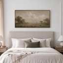 InSimSea Extra Large Framed Vintage Wall Art, Misty Meadow Prints, 24x48In