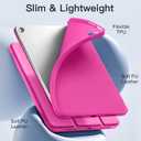 Akkerds Compatible with iPad (A16) 11th Generation Case 11 Inch 2025, for iPad 10th Generation Case 10.9 Inch 2022 with Pencil Holder, Slim Trifold Stand Protective Cover with Soft TPU Back, Rose