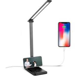 Semlos LED Desk Lamp, Eye-Caring Table Lamps with 5 Brightness Levels & 5 Lighting Modes, 45 Min Auto Timer, Touch Control and Memory Function, Dimmable Home Office Study Reading Desk Light,Black