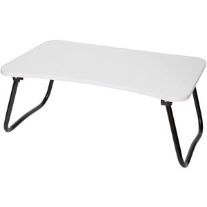 Folding Desk for Bed (White), by Home Basics | Lap Desks for Adults | Foldable Table for Laptop, Reading, Eating, and More | Minimalist Bed Desk with MDF Top