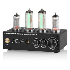 Douk Audio T9 Vacuum Tube Phono Preamp Stereo Turntable Preamplifier with Headphone Output and Treble Bass Control for MM/MC Record Player, Home Hi-Fi Audio, Amplifier, Speaker