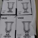 4 Pcs Flower Vase for Centerpieces (H: 7" W: 4") Pedestal Vintage Embossed Big Base Vase Crystal Thickened Glass Containers Bulk for Wedding Table Decorations Centerpieces (Vintage Style)