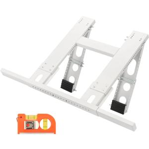 Window Air Conditioner Support Bracket, Universal Ac Window Bracket No Drilling and Tools Required, Heavy Duty Steel Holds Up to 220lbs, Fits Single Or Double Hung Windows, with Installation Manual, White  Window Air Conditioner Support Bracket, Universal Ac Window Bracket No Drilling and Tools Required, Heavy Duty Steel Holds Up to 220lbs, Fits Single Or Double Hung Windows, with Installation Manual, White