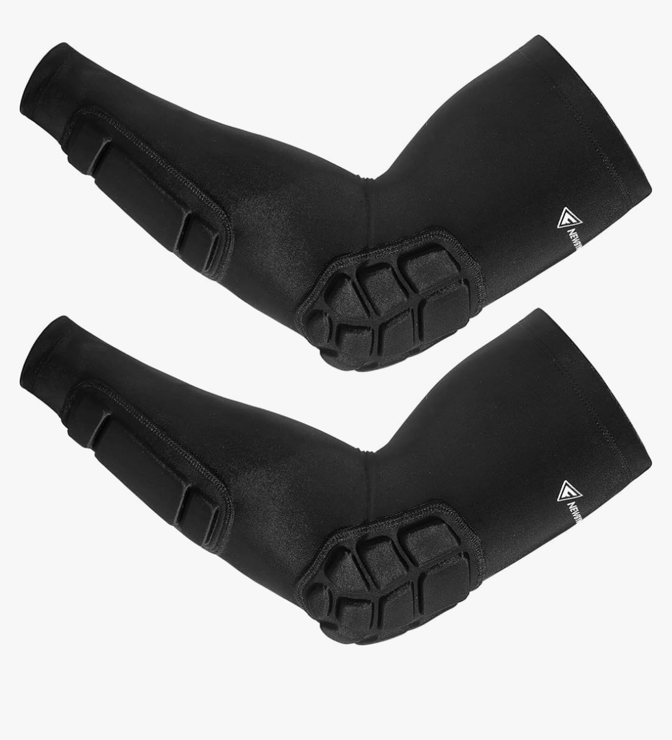 Padded Arm Sleeves 2 Pack, Elbow Forearm Crashproof Pads for Football Basketball Volleyball Soccer