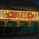 Oudain Aloha Hawaiian Luau Party Decorations Lighted Aloha Banners Tiki Decorations Banners Sign for Summer Hawaii Luau Tropical Theme Tiki Beach Pool Birthday Party Supplies Decor