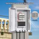 Electrical Junction Box, Ventilated Design, Cable Grommets, Indoor/Outdoor Use with Mounting Panel & Hinged Cover. Waterproof IP 65. (Grey Cover, 13.8"x9.7"x5.9")
