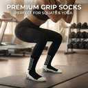 Aimery 4 Pairs Mens Grip Soccer Socks Non Slip Grippy Women Socks for Football Basketball Sports (Black)
