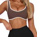 LASLULU Sexy Sports Bras for Women V Neck Sleeveless Padded Bra Workout Yoga Crop Top (Brown, XL)