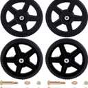 CheeMuii 4 Pack 12 Inch Lawn Mower Wheels Kit 12" Push Lawn Mower Wheels with Bolts and Lock Nuts Kit Fit for Most Standard push Lawn Mowers/Generator/Garden Tiller/Handtruck
