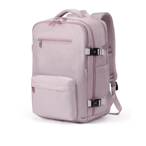 SHRRADOO Travel Laptops Backpack for Women Men, Casual Work Bag 17inch Backpack Airline Approved Backpack for Hiking Business (Pink khaki)