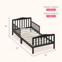 Dream On Me Classic Design Toddler Bed In Black, Greenguard Gold And JPMA Certified, Low To Floor Design, Two Side Safety rails, Non-Toxic Finishes, Wooden Nursery Furniture