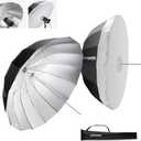NEEWER 51"/130cm Parabolic Reflective Umbrella Photography with Silver Inner, Soft Lighting with Diffuser Cover, Bag, Quick Fold for Camera Photo Studio Video Light Shooting Monolight Flash, NS2U