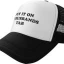 Put It On My Husbands Tab Hat Funny Trucker Hats Adjustable Classic Fishing Cap for Men and Women Black, One Size-Medium