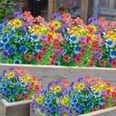 Artificial Flowers for Outdoors,20 Bundles UV Resistant Faux Fake Outdoor Flowers No Fade Plants Plastic Shrubs for Home Indoor Outside Decor(Mix Color)