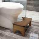 Bamboo Toilet Stool, 6.5" Toilet Stool Squat Adults & Kids, Portable Simple Curve Squat Toilet Potty Stool, Non-Slip Poop Stool for Bathroom, Improve Squatting Posture and Comfort (Brown)