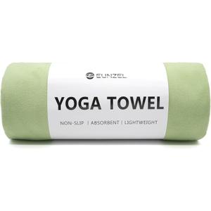 Eunzel Hot Yoga Towel Non Slip Yoga Mat Towel Non-Slip Sweat Absorbent Microfiber Towel for Hot Yoga, Pilates and Workout 72" x 26.5", Olive