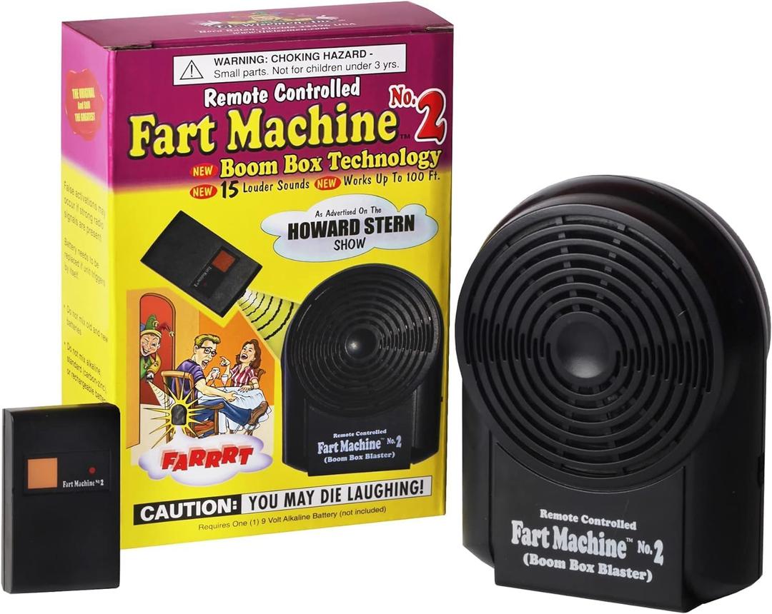 Fart Machine #2 - The Original Remote Controlled Fart Machine with Boom Box Technology - 15 Realistic Sounds - Wireless with 100 ft Range