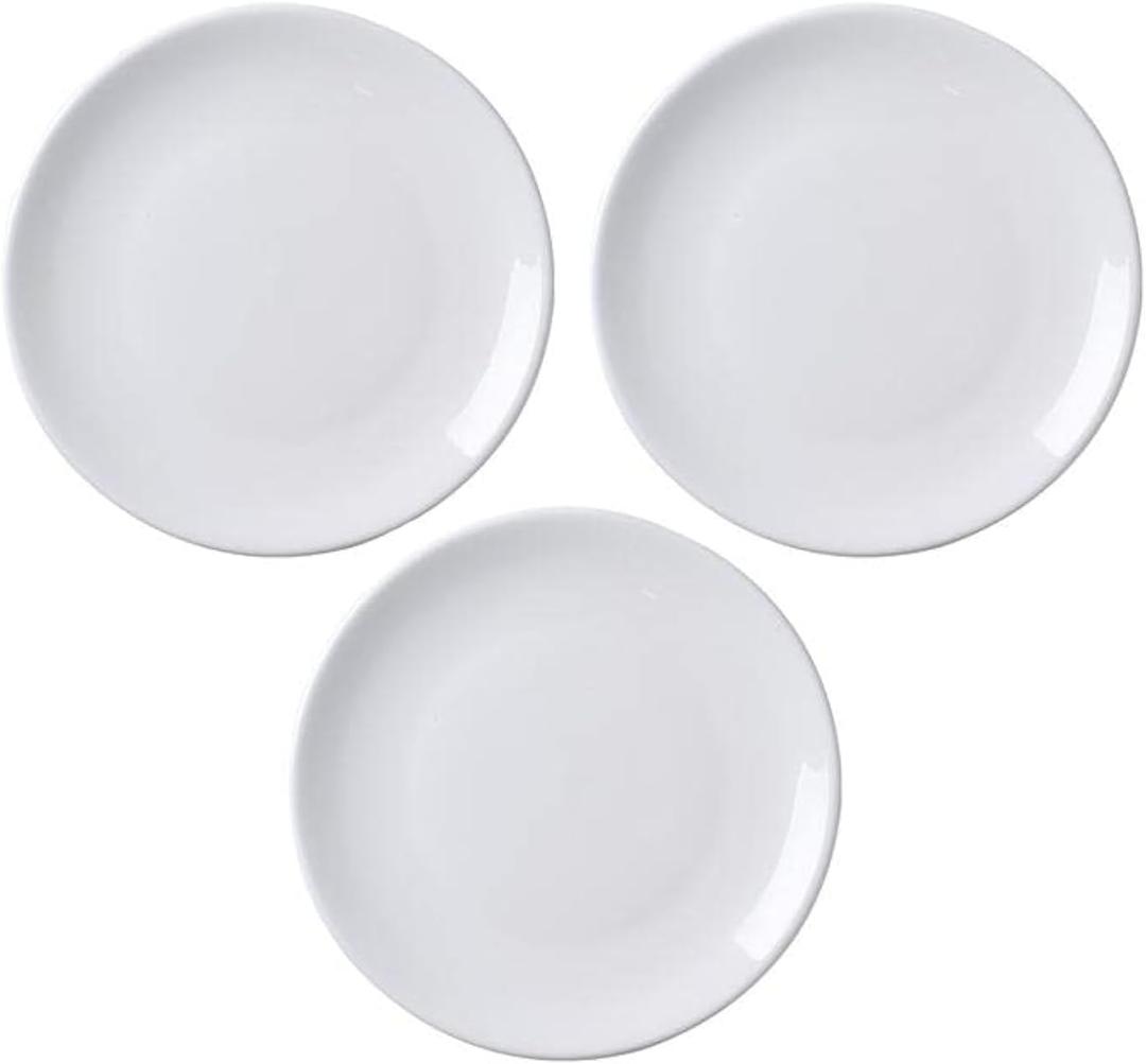 Porcelain Appetizer Plates Set of 3, 5 Inch White Dessert Salad Plates, Small Dinner Plates for Sides Snack Sauce, Kitchen Ceramic Serving Dishes