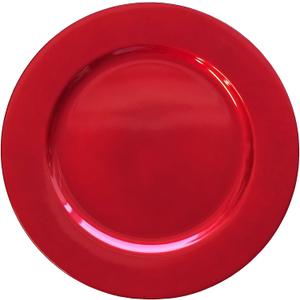 Red Charger Plates, Set of 6 Serving Charger Plate for Dinner Table, Wedding, Events Plate Chargers - 13 Inch
