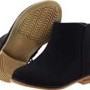 FLYFUPPY Girls Boots Ankle Boots for Girls Side Zipper Short Suede Booties Fashion Boots for Toddler/ Little/ Big Kids Black US 4