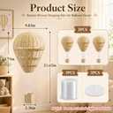 Baquler Hanging Rattan Woven Hot Air Balloon Decor,3 Pcs,Large