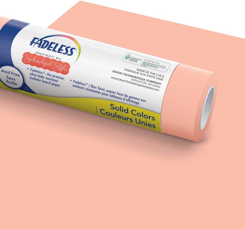Fadeless Schoolgirl Style Bulletin Board Paper, Coral Sugar, 47.25" x 12', 1 Roll