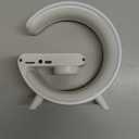 Mini LED Table Lamp with 4-in-1 Wireless Charger, Night Light, Sunrise Alarm Clock, Bluetooth Speaker, Smart Atmosphere Table Lamp for Bedroom, Office, Home Decor (White)