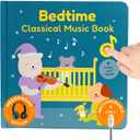 Cali's Books Bedtime Musical Book for Babies and Toddlers 1-3, USB-C Rechargeable, Headphone Jack, 6 Classical and Relaxing Pieces, Sound Book for Sleep & Relaxation