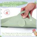 Domensi Large Silicone Suction Placemat with Teething Edge Bumper/Spill for Baby Toddlers Kids with Storage Bag, Non-Slip Dinning Table Mat, Dishwasher Safe for Table(Green,1 Pack)