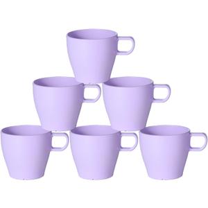 6-Pack 10oz Unbreakable Coffee Mugs, Microwave Safe Premium Drinkware (Up to 320), Lightweight Shatterproof Cups for Keurig, Kids, RV & Camping, BPA-Free (Purple)