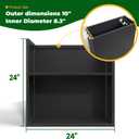 Metal Rectangular Planter Box 24" L x 10" W x 24" H Metal Planter Box All-Weather Use with Drainage Holes for Patio,Porch,Garden (Black, 24 * 10 * 24)